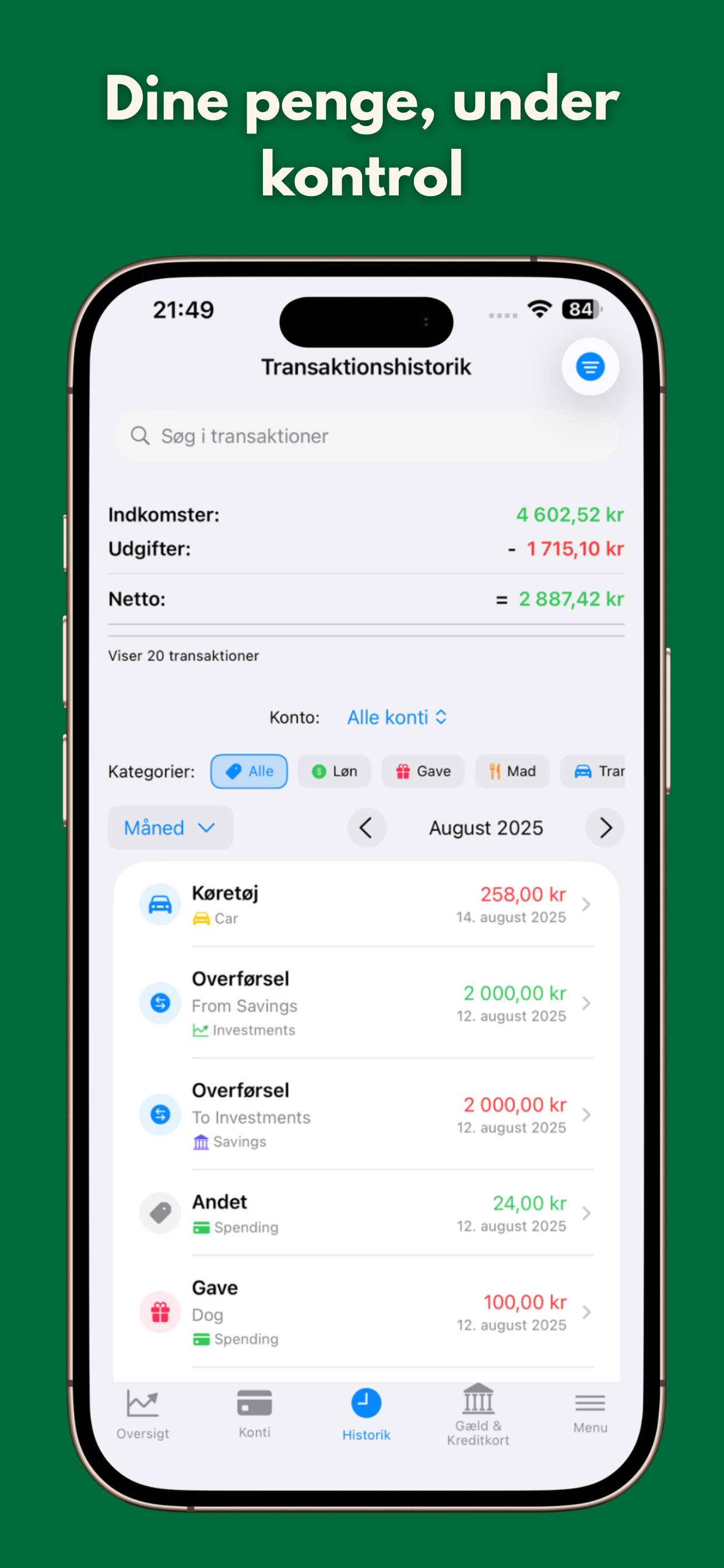 Analytics and charts