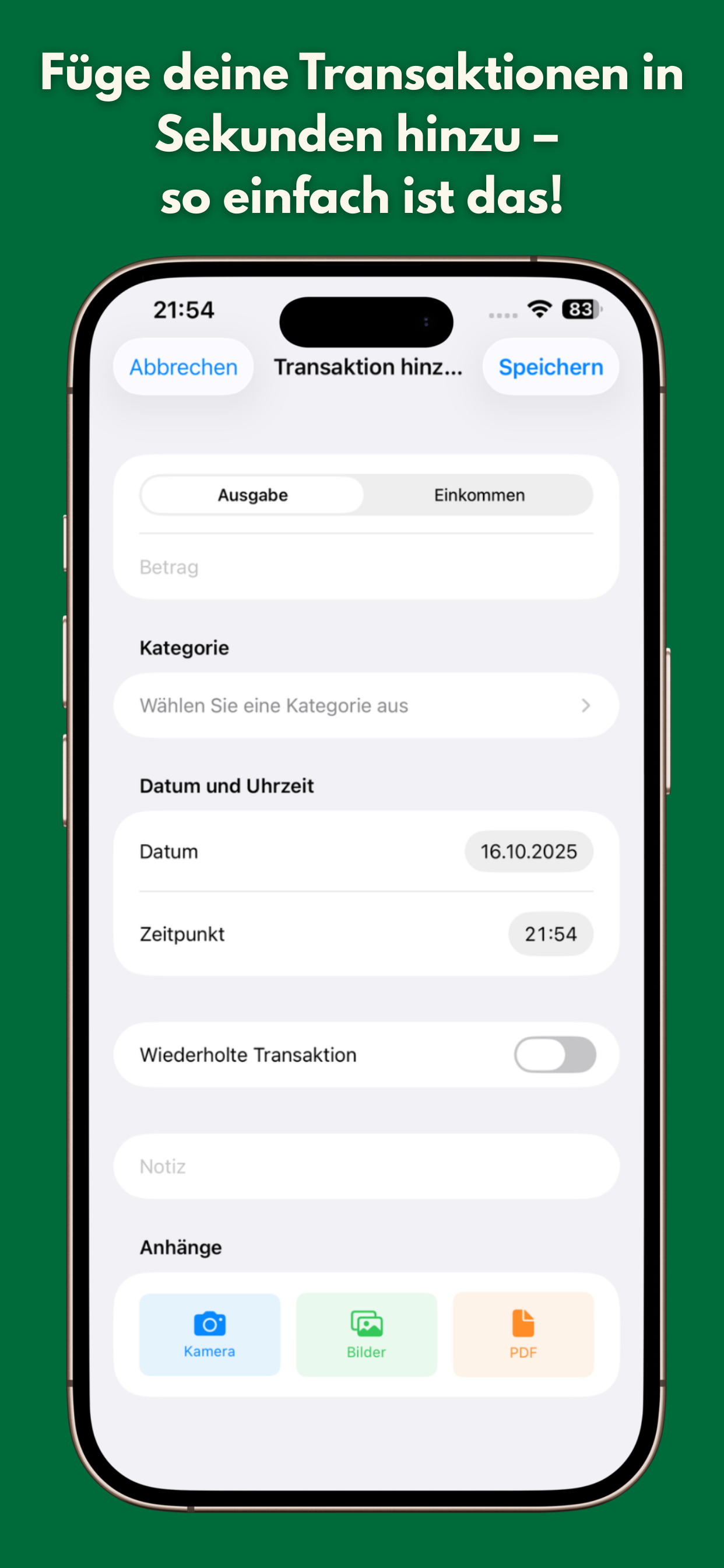 Account management interface