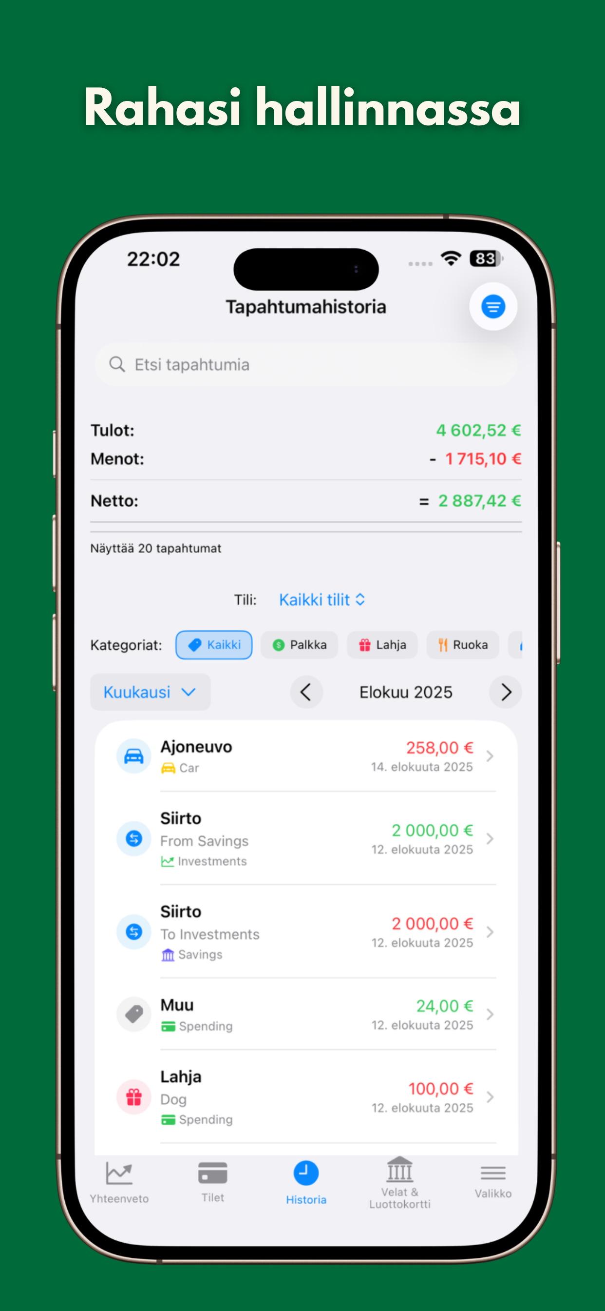 Analytics and charts