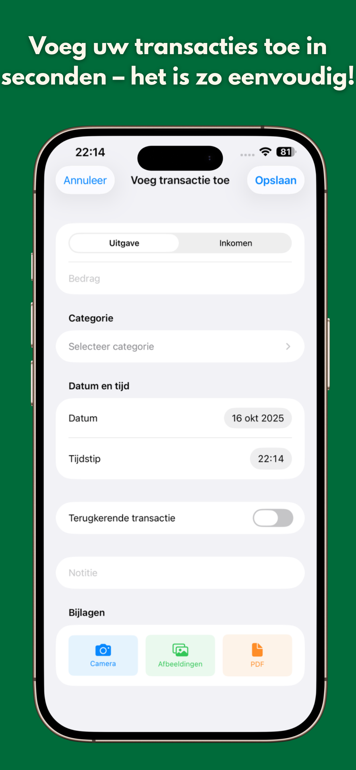 Account management interface