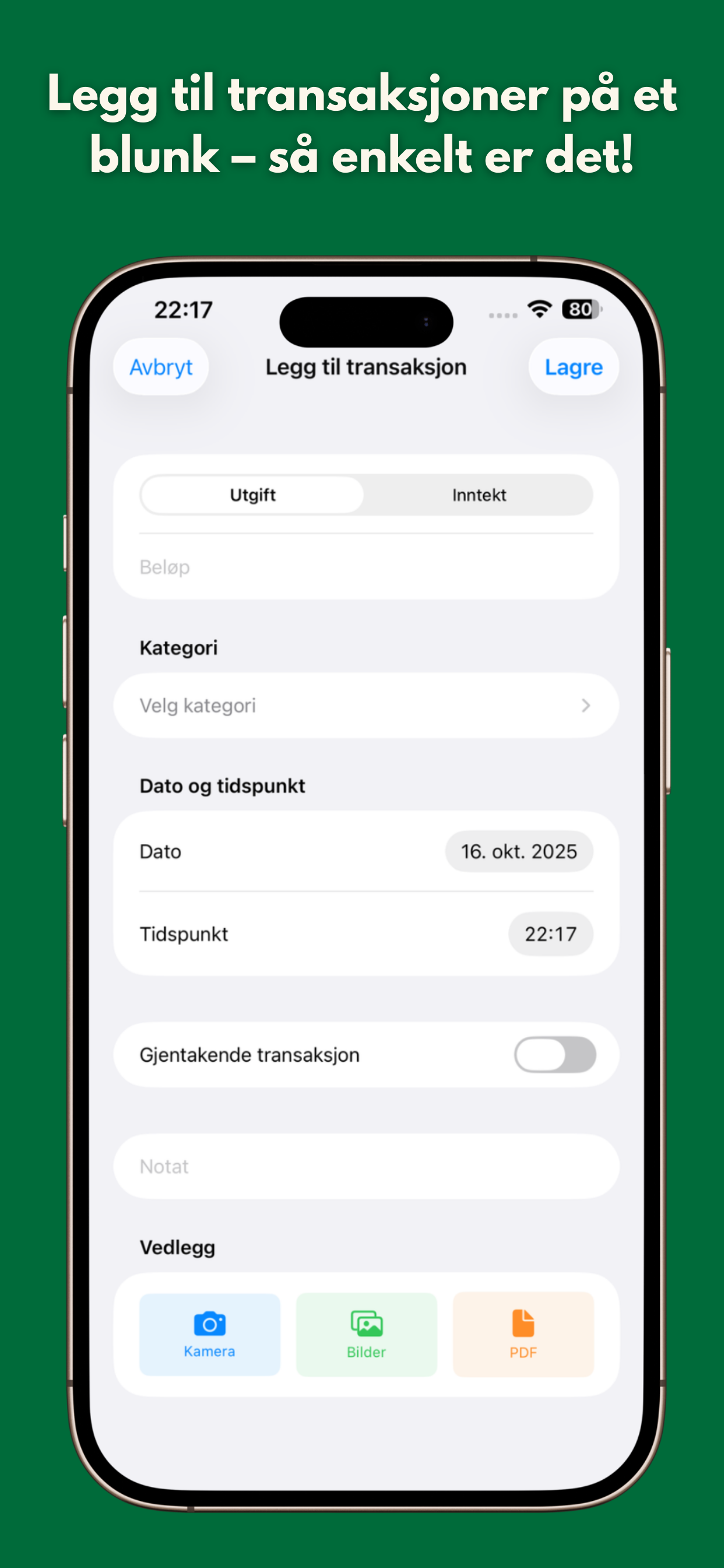 Account management interface