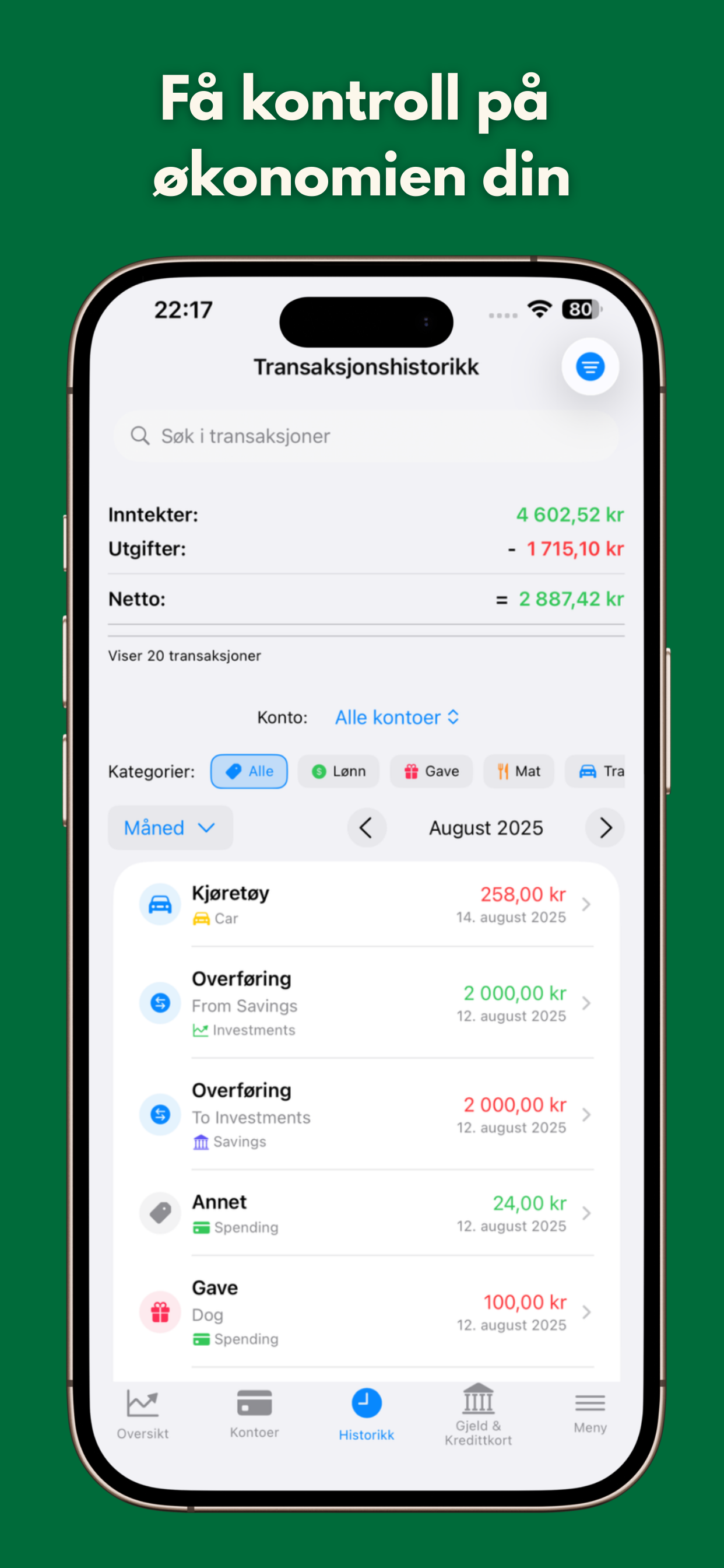 Analytics and charts